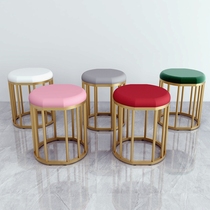 Light luxury iron beauty salon small stool nail massage makeup master Dagong chair fixed hair salon modern simple