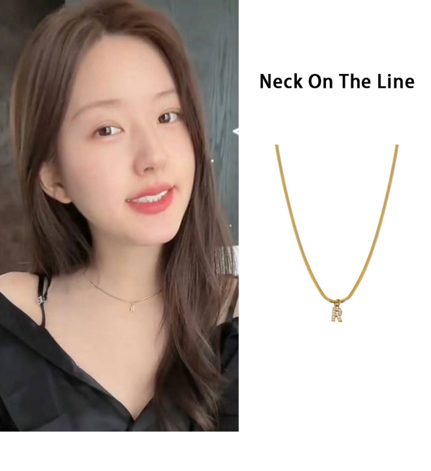 Diamond Initial Necklace 14k Gold Style Snake Chain - Product image 8