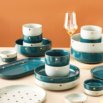 MIXIM high-value ceramic tableware set dishes Nordic style dishes set home light luxury Net gift box