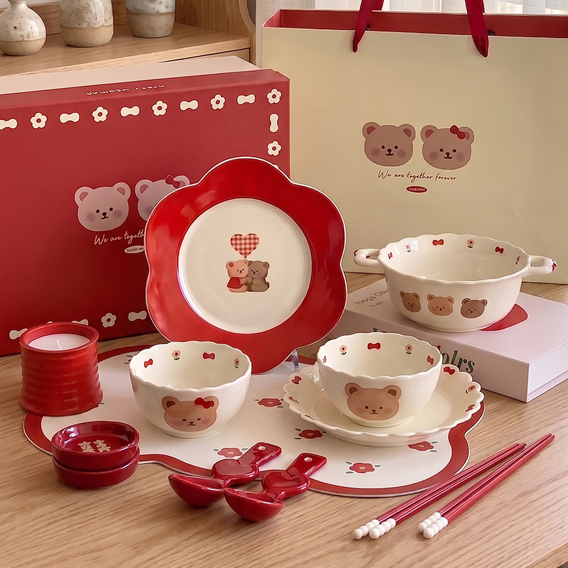 Mixim Wedding Tableware Wedding Gift for Newlyweds, Best Friends, Engagement Ceramic Bowls and Plates Couple Tableware Set Gift Box Mixim Wedding Tableware Wedding Gift for Newlyweds, Best Friends, Engagement Ceramic Bowls and Plates Couple Tableware Set Gift Box