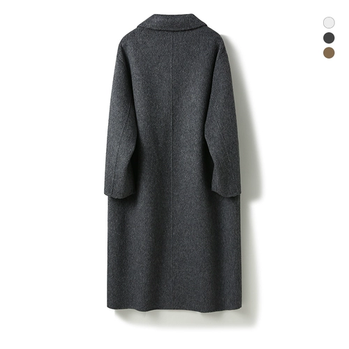 Демисезонное шерстяное длинное двусторонное кашемировое шерстяное пальто