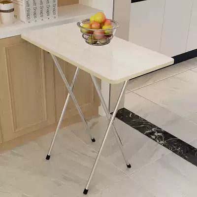 Folding table Dining table Small apartment simple student household dining room square table Rectangular outdoor dormitory high-legged table