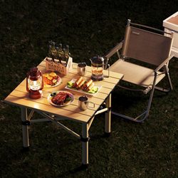 Outdoor Foldable Table BBQ Camping Equipment Full Set Picnic Table and Chair Portable Egg Roll Table Special for Night Market Stall