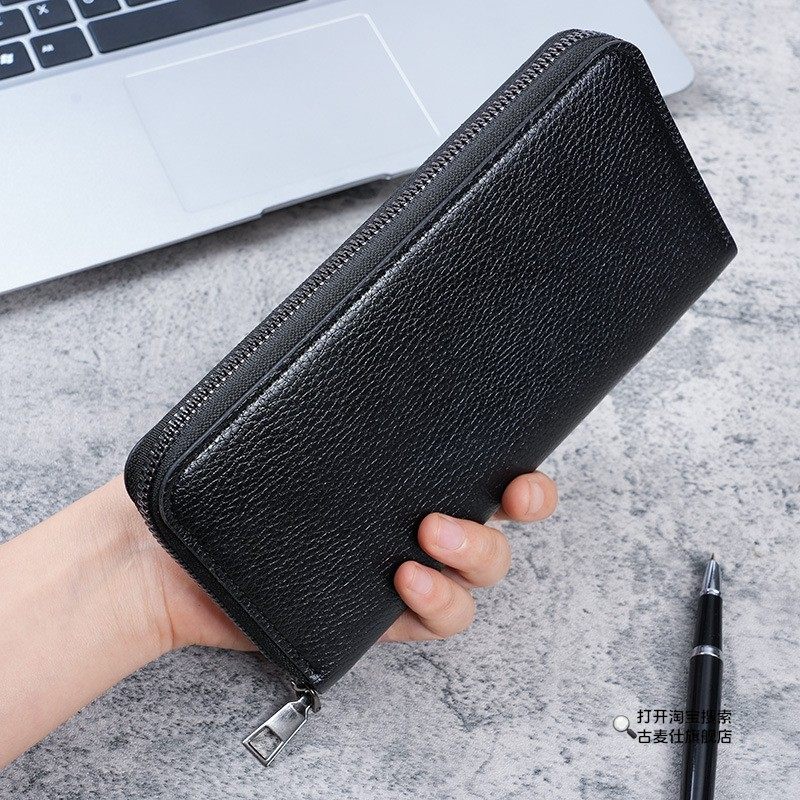 新作メンズロングジッパーカードホルダーウォレット、大容量レザーウォレット、クラッチバッグ、携帯電話バッグ、カジュアルビジネスウォレット