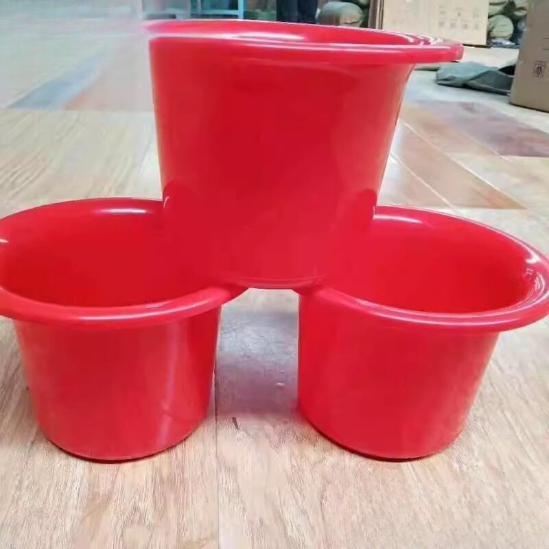 плевательница 大号钢化熟胶加厚塑料痰盂老式无盖红蓝色尿桶尿壶坐便器尿盆马桶 Gumahus