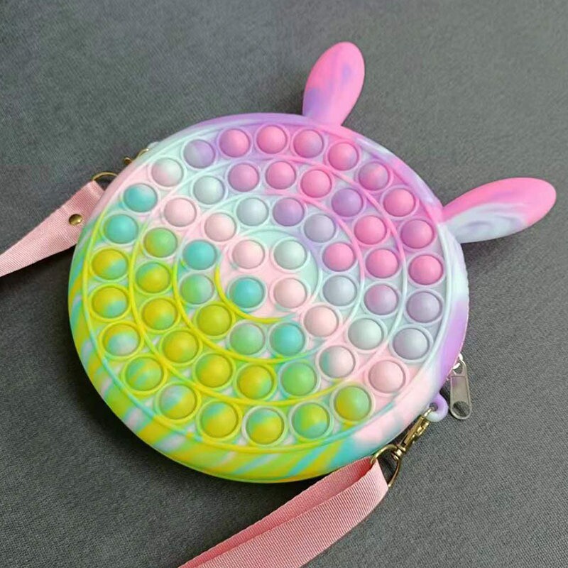 Креативные игрушки для детей 彩虹硅胶手指按按泡泡乐popit玩具大灭鼠先锋包包fidget解压神器 Gumahus