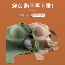  Jelly strip latex underwear womens seamless no steel ring small chest gathered adjustment type breast bra cover summer thin section