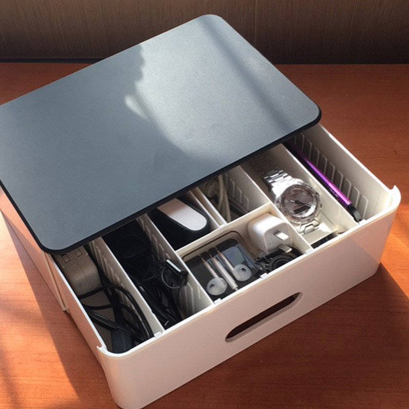 Data cable storage box Digital bag Mobile phone shell Headphone cable u disk Hard disk charger Large capacity desktop finishing box