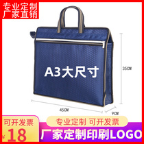 8K Drawing Fine Art Canvas Zipped Bag Large Number A3 Hand File Bag Large Capacity Student 8 Open Drawing Board Gift Bag