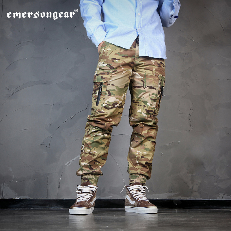 Emerson multi-bag workwear pants MC camouflage pants men casual narrow-legged pants tide slim tactical pants