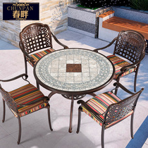 Spring Shores Outdoor Cast Aluminum Table And Chairs Courtyard Villa Garden Terrace Hotel Eurostyle Outdoor Leisure Balcony Table And Chairs Combination