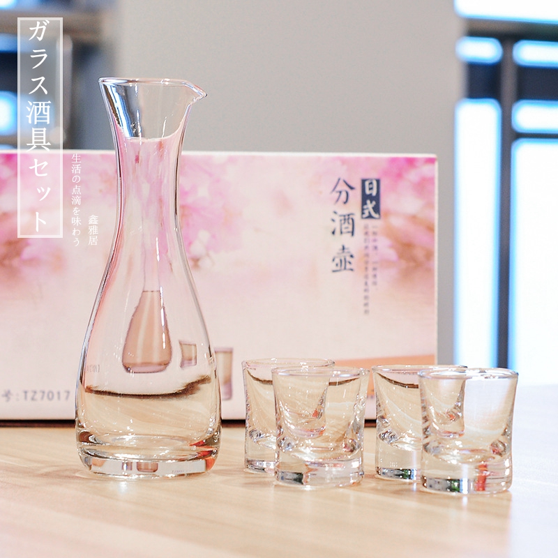 Wandao Pavilion Rượu vang thủy tinh không chì theo phong cách Nhật Bản set rượu jug splitter sake đặt rượu vang trắng tinh thần bộ quà tặng - Rượu vang