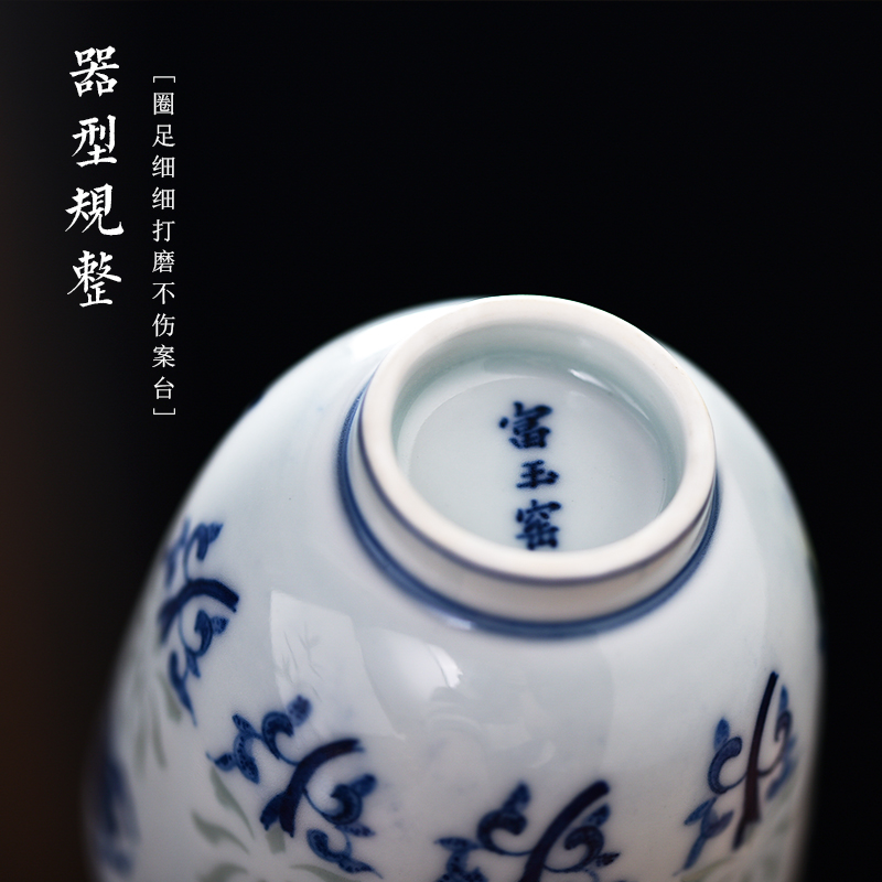 Jingdezhen flagship store hand - made blue - and - white ceramics and exquisite can collect tea master cup a single drinking tea cups of tea