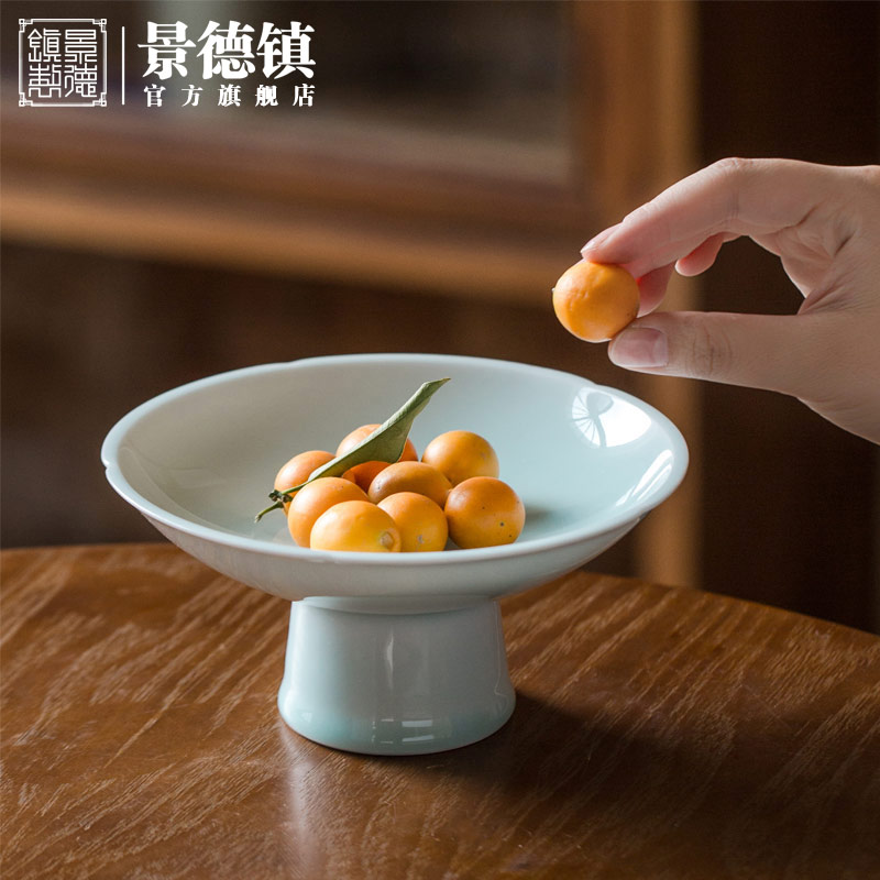 Jingdezhen ceramic Chinese official flagship store high tea dish of fruit cake dish green sweet Bai Pan furnishing articles we knew