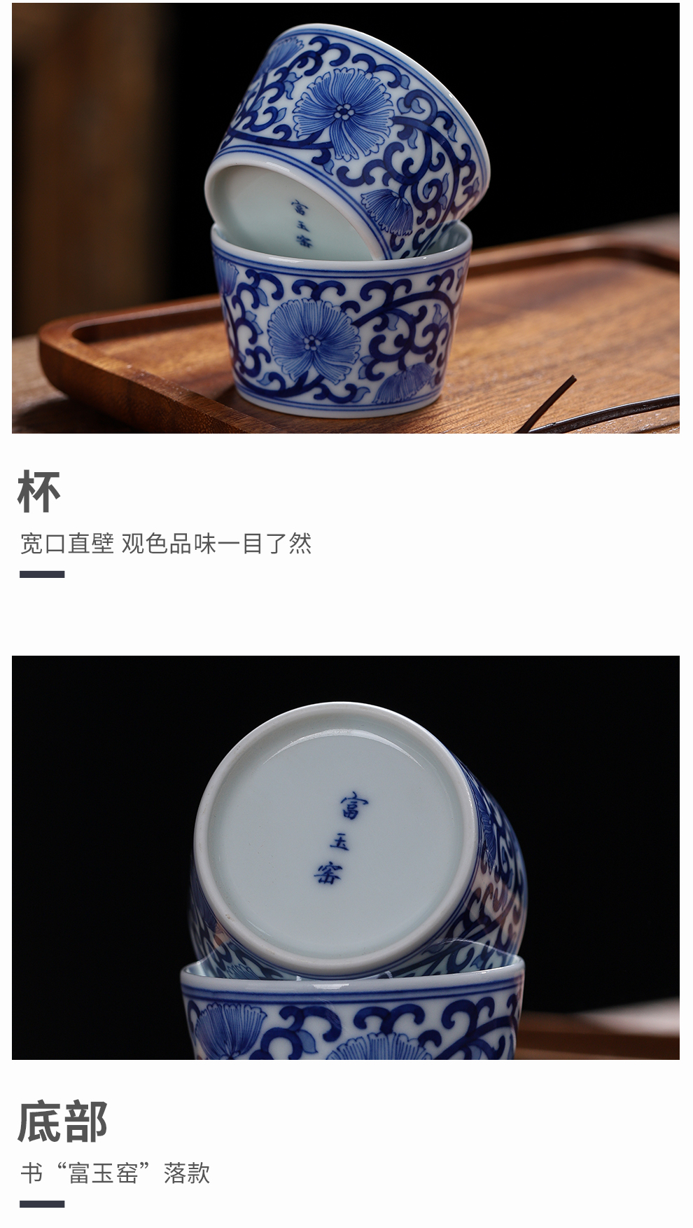 Ceramic hand - made porcelain jingdezhen flagship store only three tureen tea cups suits for domestic high - end tea