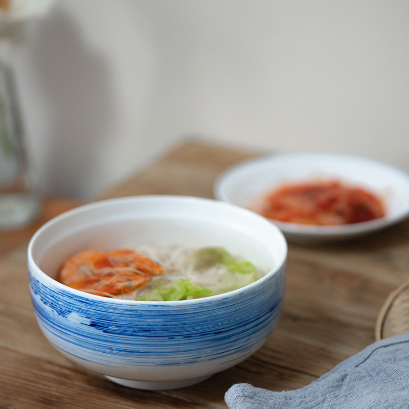 Jingdezhen flagship tableware blue - and - white ceramics rainbow such to use Japanese creative household eat rainbow such to use a single bowl of soup bowl