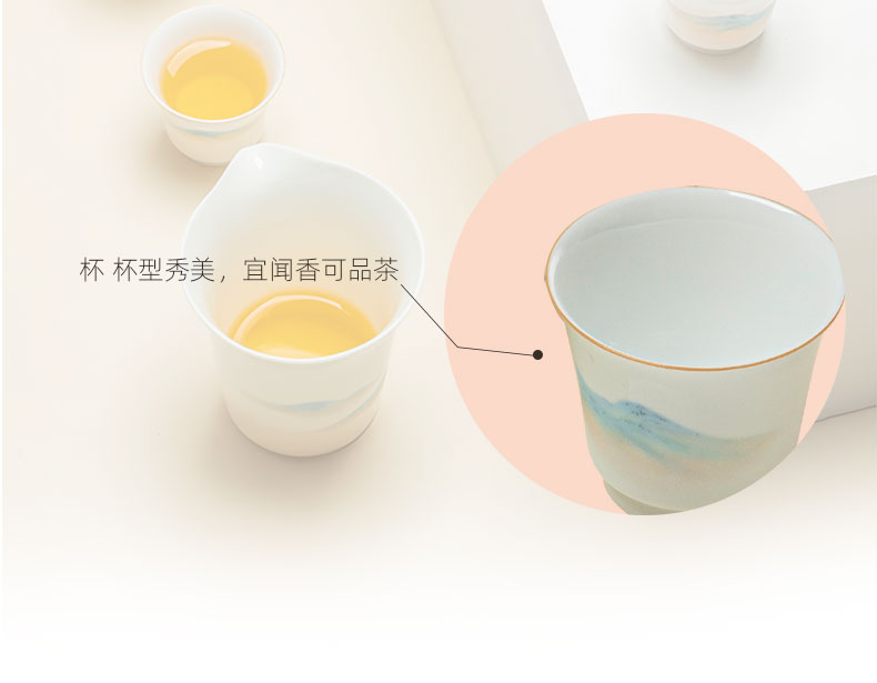 Jingdezhen huan creek tureen ceramic package box contains the tea sets of household gift business office tea tureen