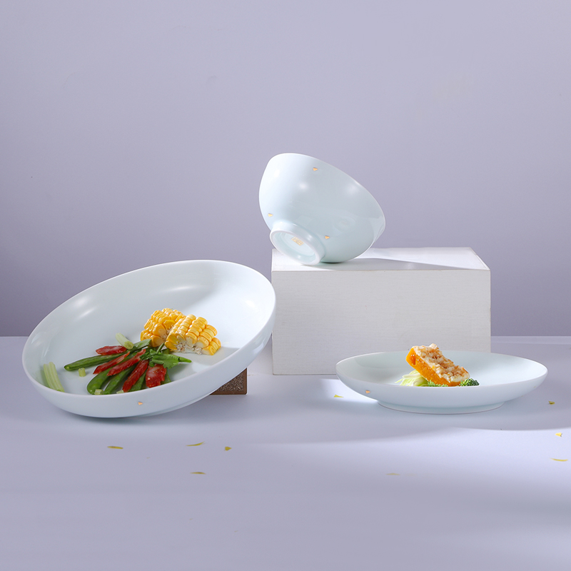 Jingdezhen 's flagship store in tableware suit to eat the bread and butter plate combined with high temperature ceramic porcelain gift gift box