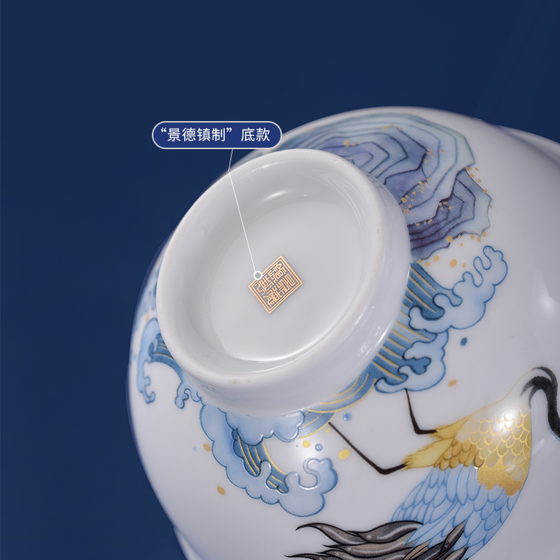 Jingdezhen flagship store ceramic Chinese style household gifts one key-2 luxury food dishes spoons chopsticks tableware suit