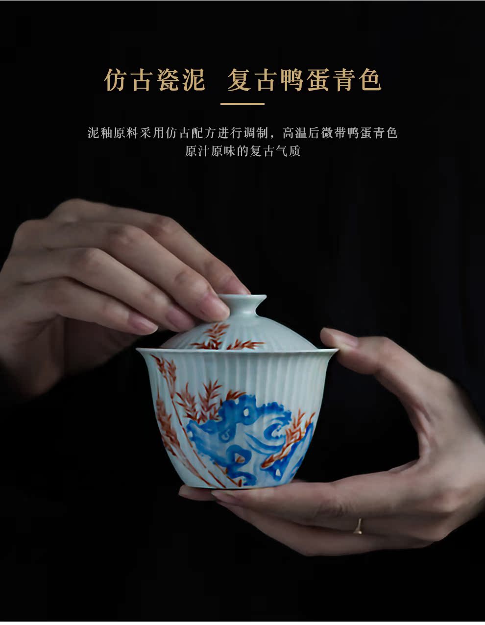 Jingdezhen ceramic tureen flagship store hand - carved hand - made tureen individual glaze new household bowl is in use