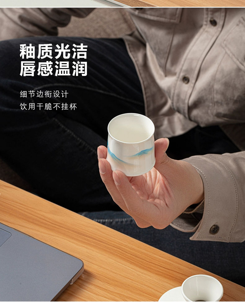 Jingdezhen listening series of high - end wine suits for business household porcelain craft glasses office gift