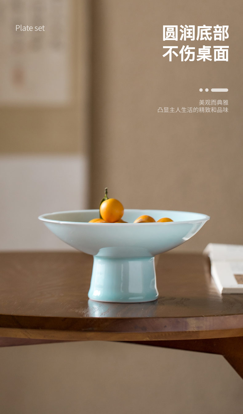 Jingdezhen ceramic Chinese official flagship store high tea dish of fruit cake dish green sweet Bai Pan furnishing articles we knew