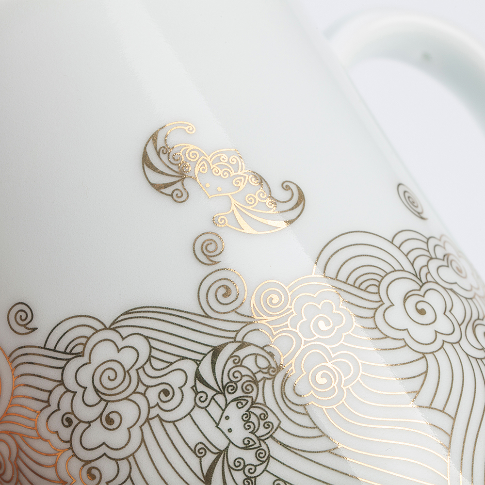 Jingdezhen flagship store ceramic paint office meeting drinking cup with cover business mark cup with gift cups