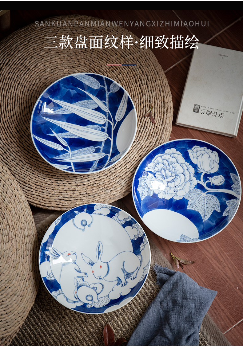 Jingdezhen blue and white big flagship store hand - made compote Chinese style household ceramics compote dish dish creative dishes sitting room