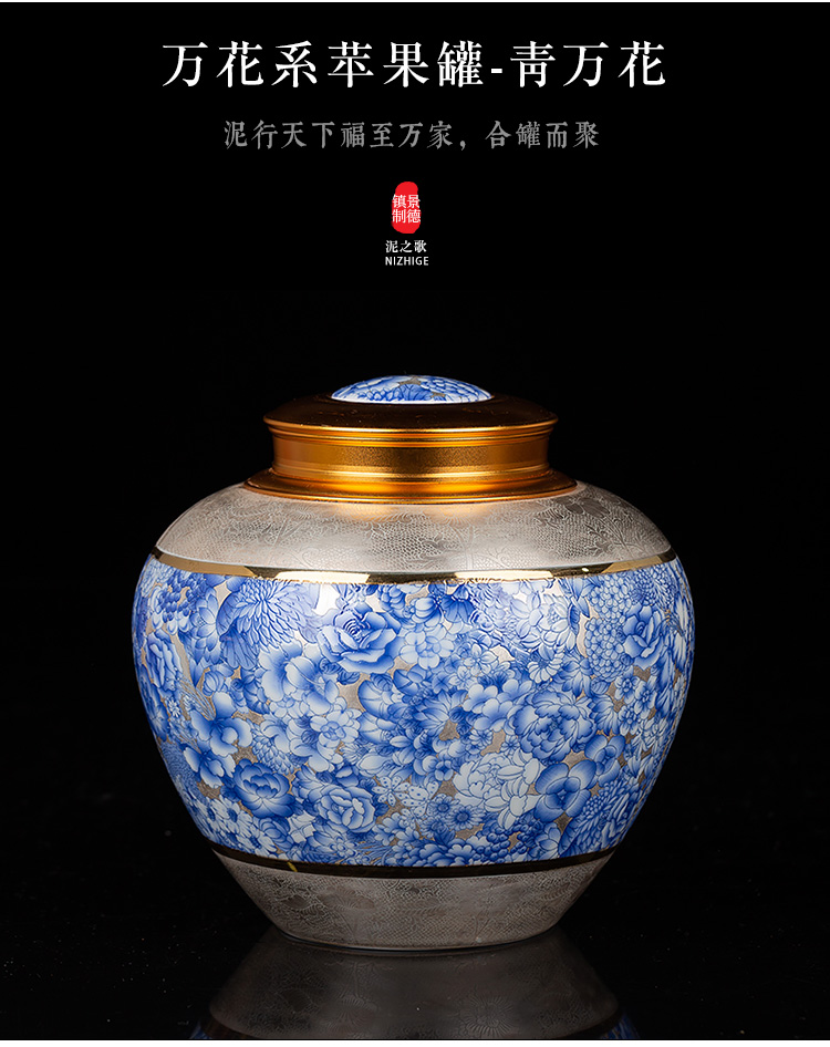 Jingdezhen with high - end paint POTS caddy fixings flagship stores apple as cans Chinese wind restoring ancient ways appreciation collection tank