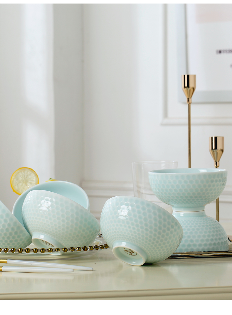 Jingdezhen flagship shops eat with ceramic bowl individual household contracted pure color bowl of individuals dedicated to eat bread and butter