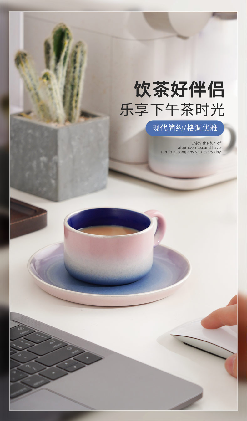 Jingdezhen small delicate Nordic ins hand blunt high - end key-2 luxury suits for ceramic coffee cups and saucers mugs