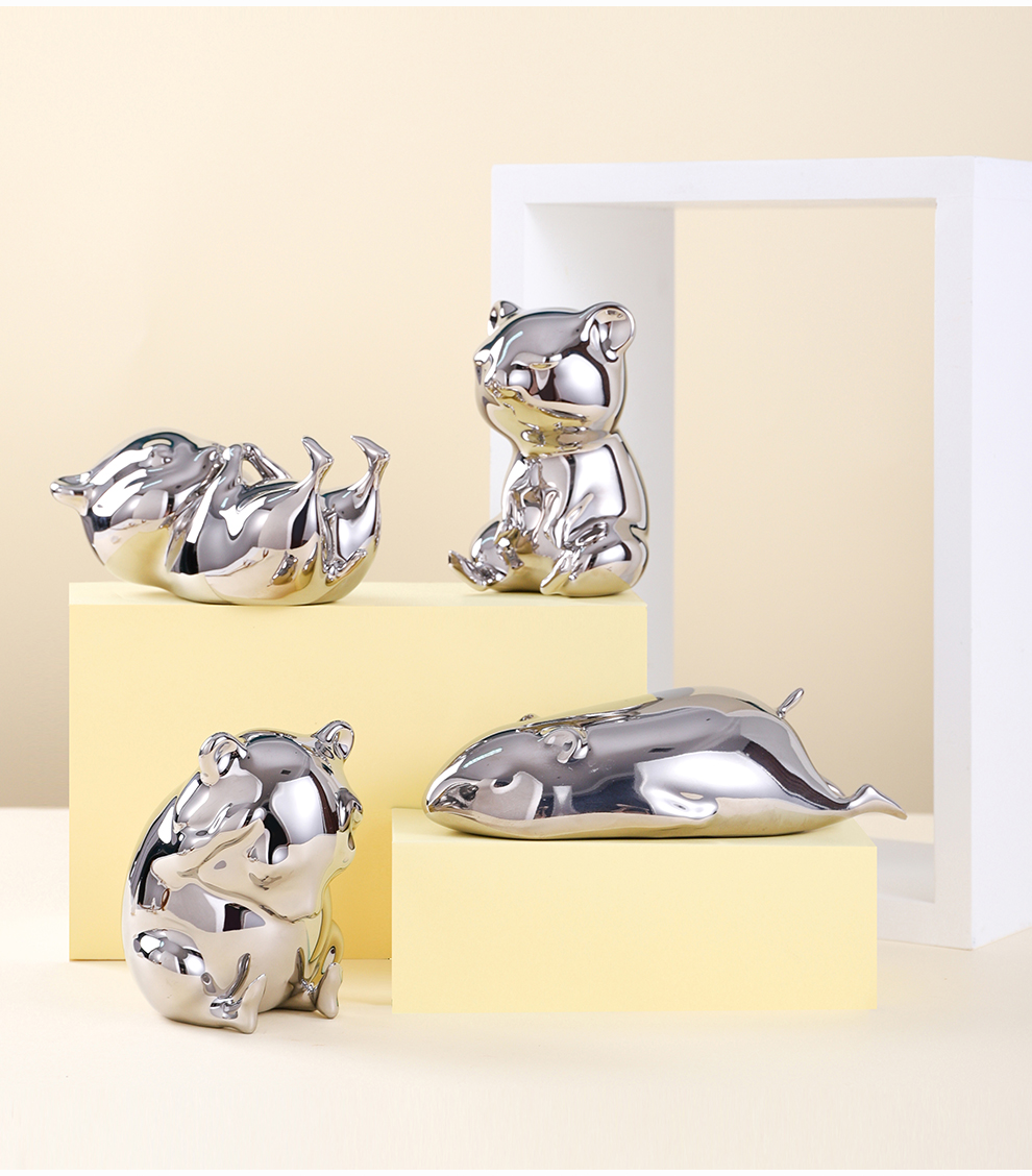 Jingdezhen flagship store 2020 creative ceramic gold and silver mouse embryonic rat furnishing articles household act the role ofing is tasted men 's and women' s birthday present