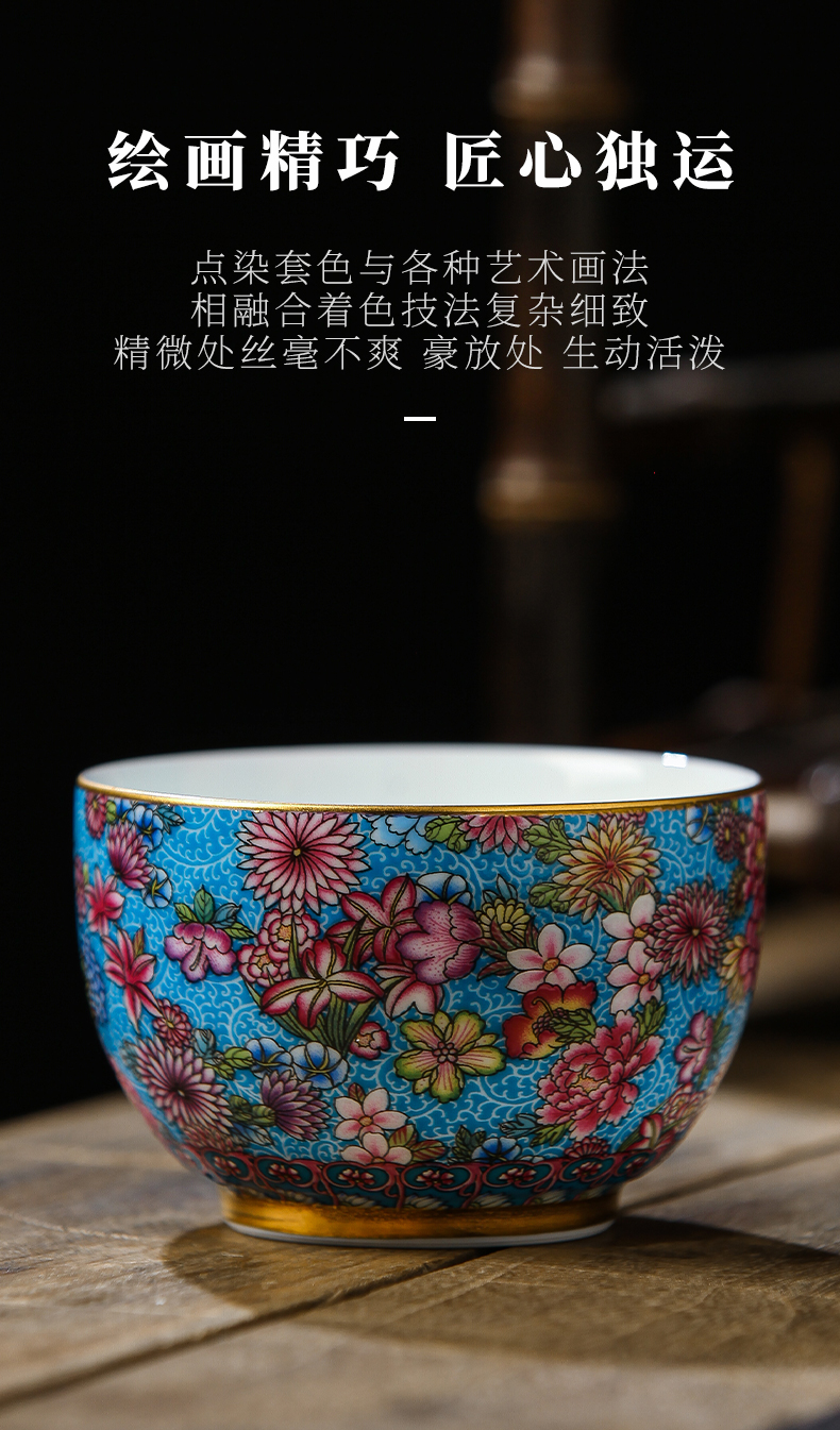 Jingdezhen blue flower is official flagship store ceramic masters cup with the personal special tea cups kung fu cup