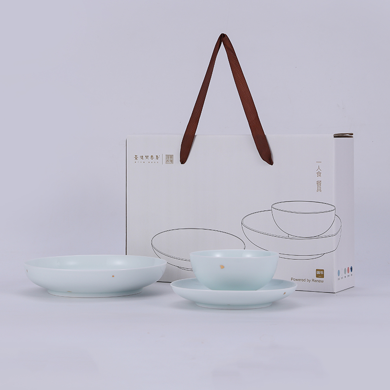 Jingdezhen 's flagship store in tableware suit to eat the bread and butter plate combined with high temperature ceramic porcelain gift gift box