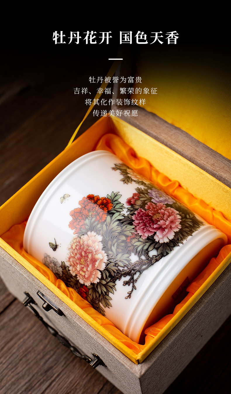 Jingdezhen flagship store Zhang Songmao ceramic brush pot study of I and contracted household decorative furnishing articles collectables - autograph collection