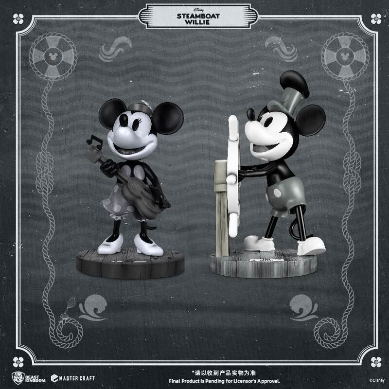 Beast Kingdom Disney Steamboat Willie Mickey and Minnie Collector's Edition Figurine Statue Trendy Gift