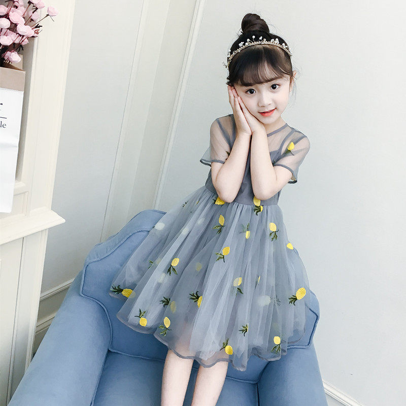 Girls Summer clothes 2022 new foreign clothes Korean version Children Summer CUHK Girl Scout Dress Princess Dresses Dress