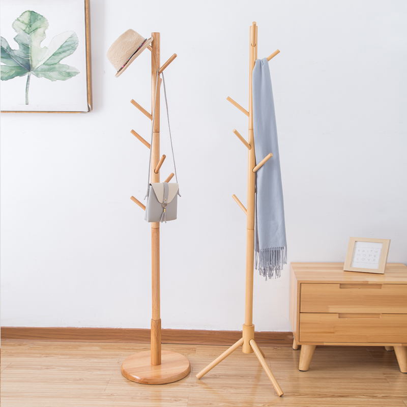 Solid wood coat rack clothes rack rack floor bedroom home simple modern simple rack clothes rack pole