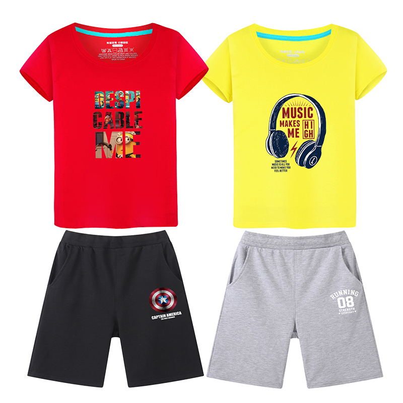 Chàng trai thể thao mùa hè Kit 2020 nam và nữ bé mùa hè trẻ em đẹp trai mới trong cậu bé lớn ngắn tay áo hai mảnh bộ.