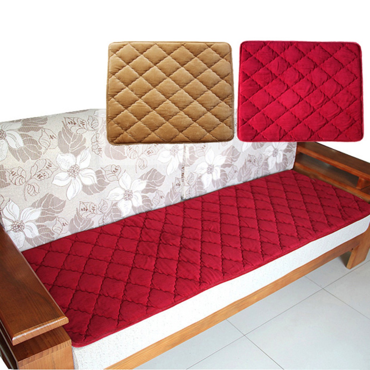 Winter gụ sang trọng sofa gỗ rắn đệm ghế đệm kết hợp da sofa đệm dày chống trượt tùy chỉnh - Ghế đệm / đệm Sofa đệm lót ghế ngồi văn phòng
