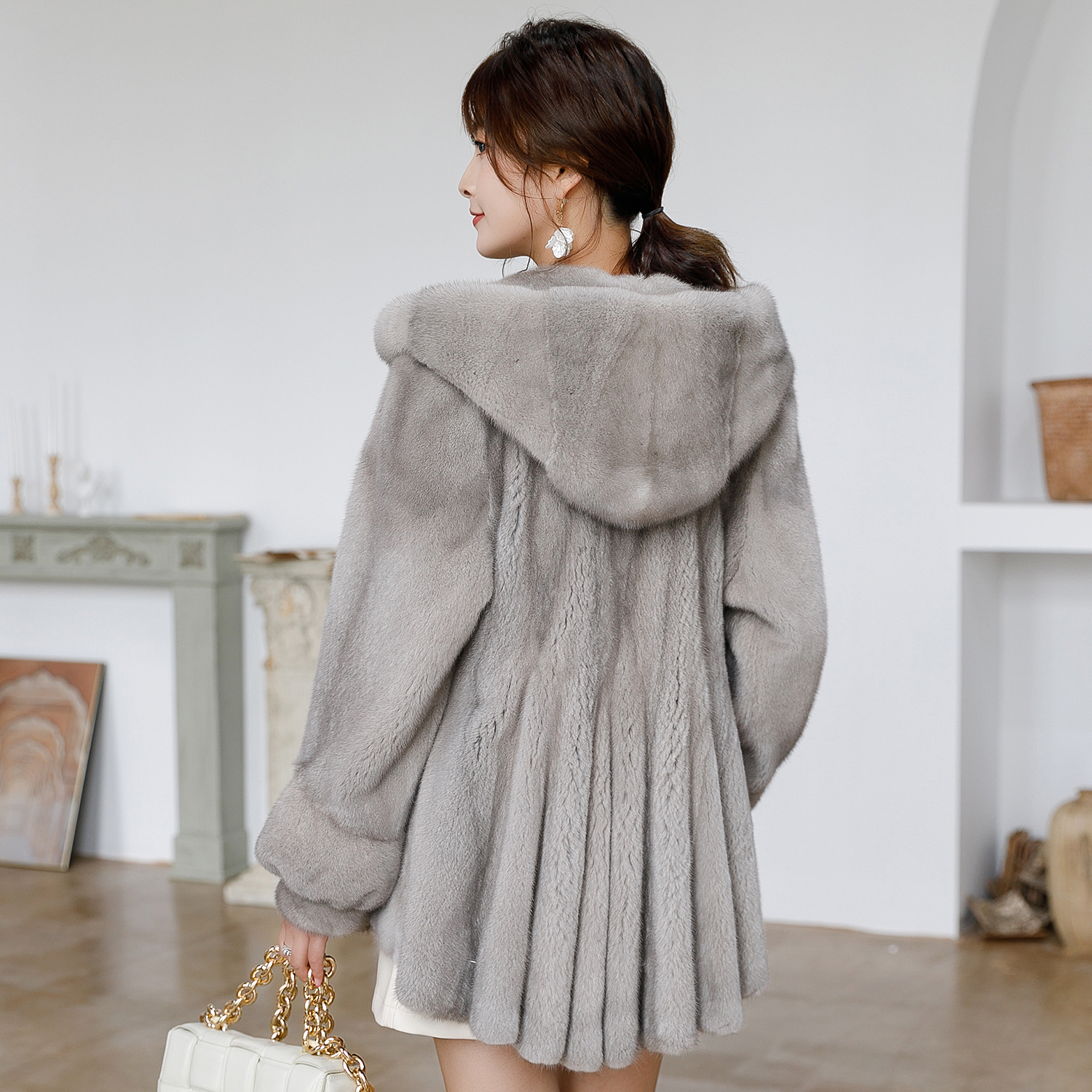2021 Winter new import Goose Down Grade Mink Leather Big Coat Woman with a long version of mink fur