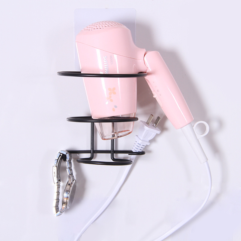 Hole-free hair dryer rack wall-mounted RV bathroom hair dryer rack powder room rack hair dryer hanger - Taobao