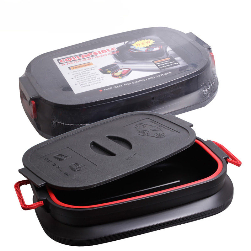 Room car load retractable trash cans 37L tank bucket black with fishing bucket covered