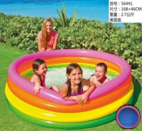 564441 Рейнбоя четырехковой пруд+ручной насос+5 шарик толстый плоский