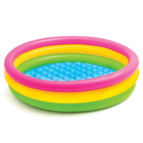 Intex, круглый надувной радужный детский бассейн для детского сада для ползания, подарок на день рождения