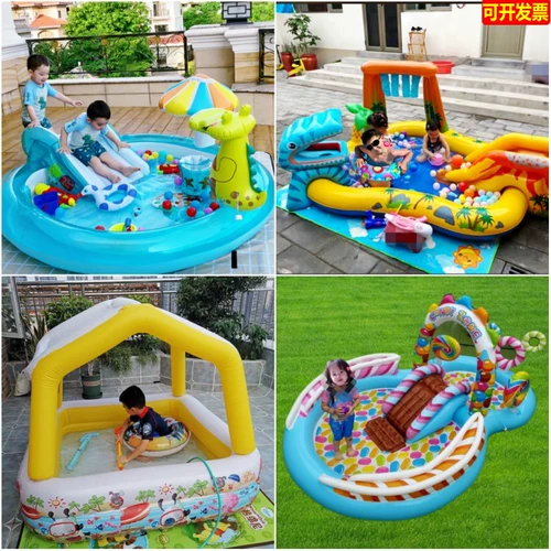 Универсальная надувная морская радужная горка для игр в воде, бассейн с шариками