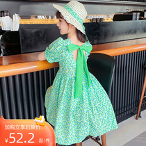 Girls Summer Dress Crush 2023 New Yang Childrens Princess Pure Cotton Girls Short Sleeve Dress Summer