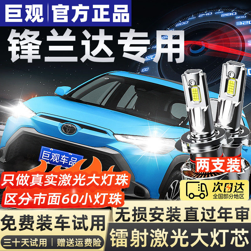 2022年～2026年式トヨタ・ランドクルーザーのLEDヘッドライト後付けに最適。ハイビームとロービームが一体化したヘッドライト、超高輝度スポットライト。