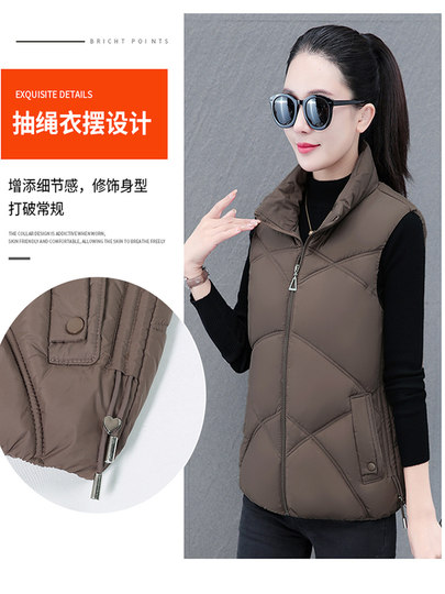 Жилет Woodpecker из пухового хлопка для женщин, новая модель Осень/Зима 2025, свободный крой для женщин среднего возраста, большие размеры, теплый, сохраняющий тепло.