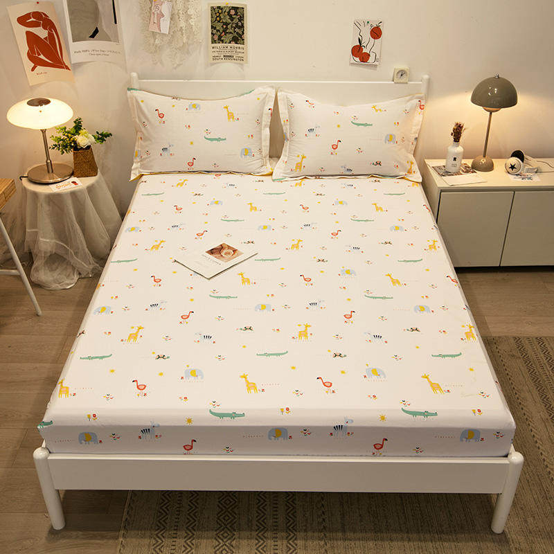 Children's cartoon cute bed single summer bed cotton pure cotton and cotton mattress cover protective cover boys